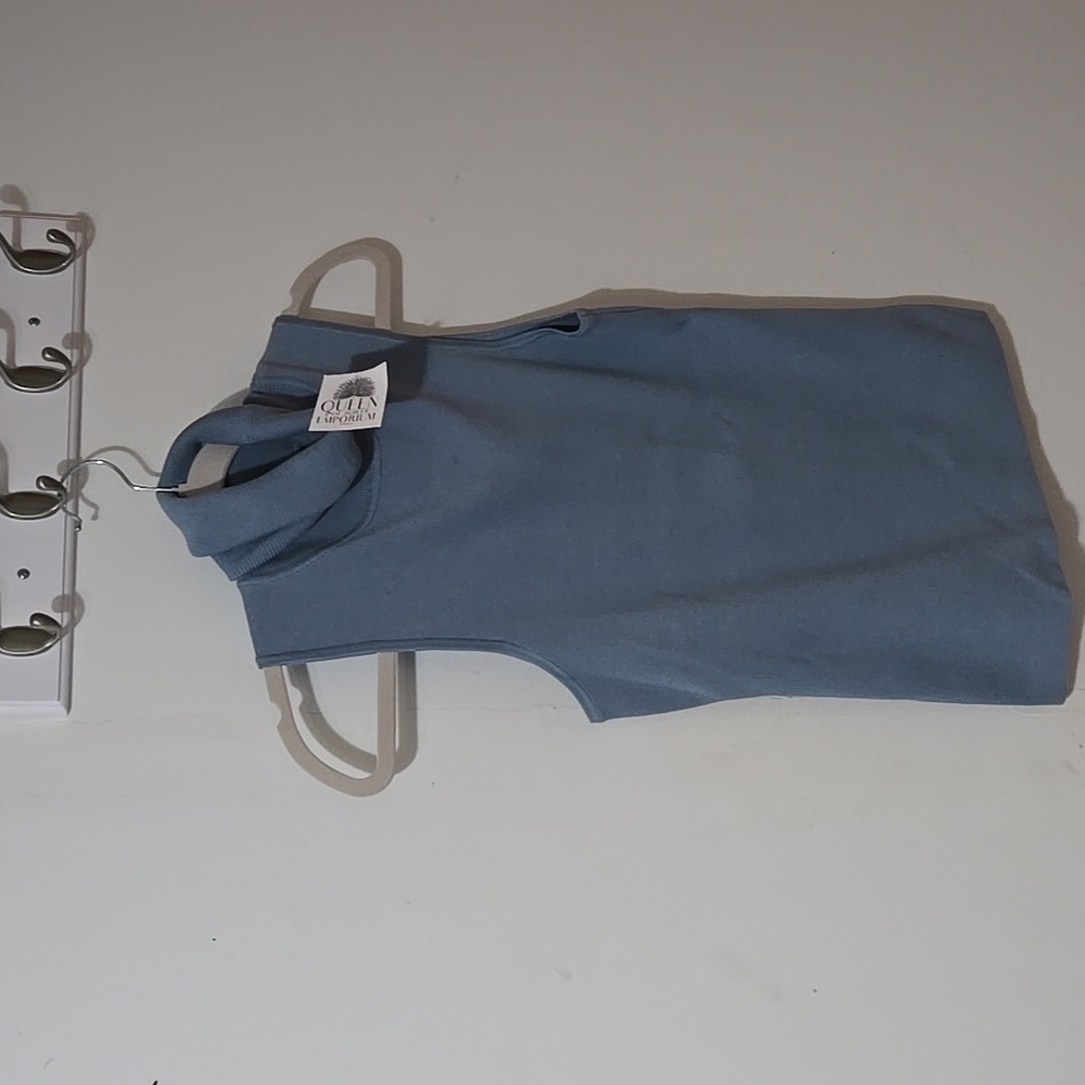 Timing Blue Cowl Neck Sweater